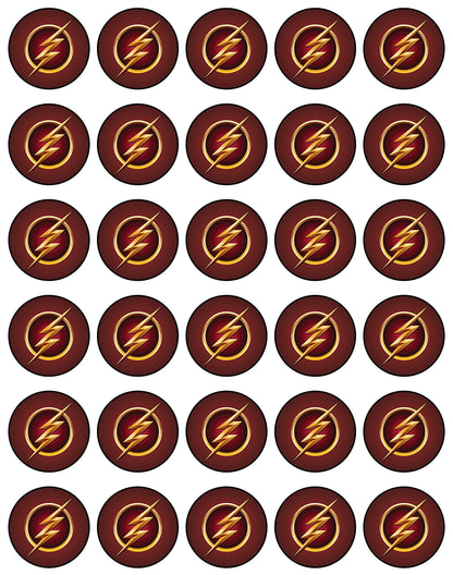 30x Wafer Paper The  Flash Edible Cupcake Topper