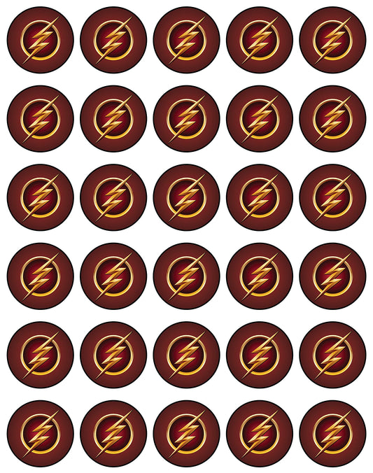 30x Wafer Paper The  Flash Edible Cupcake Topper