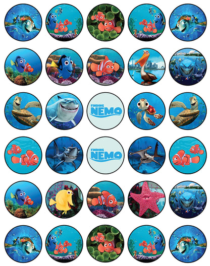 30x Wafer Paper Finding Nemo Edible Cupcake Topper