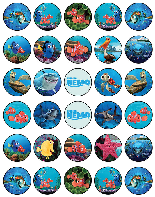 30x Wafer Paper Finding Nemo Edible Cupcake Topper