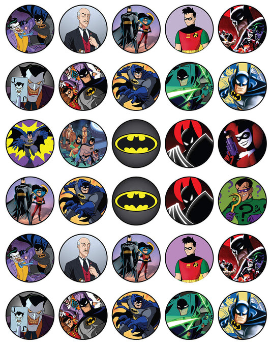 30x Wafer Paper Batman Edible Cupcake Topper