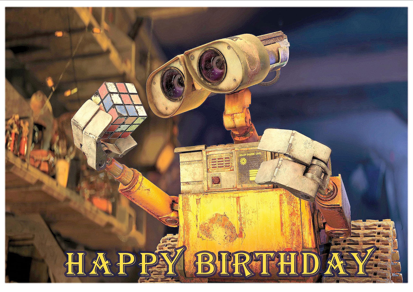 8.3 x 11.7 Inch Edible Square Cake Toppers Wall E