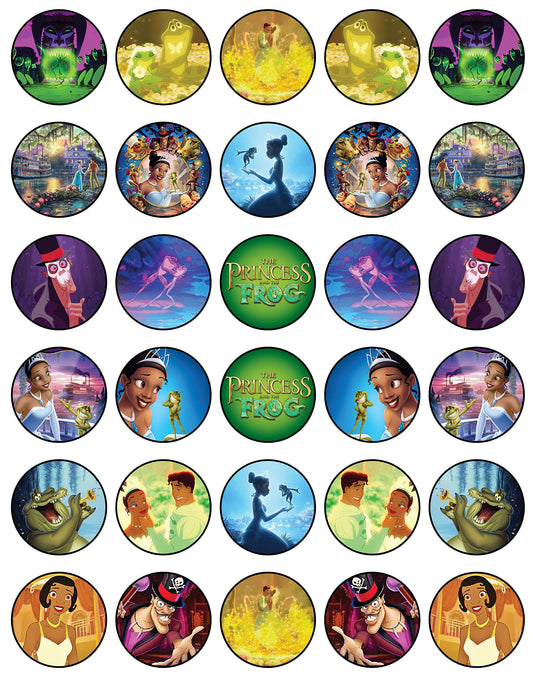 30x Wafer Paper The Princess And The Frog Edible Cupcake Topper