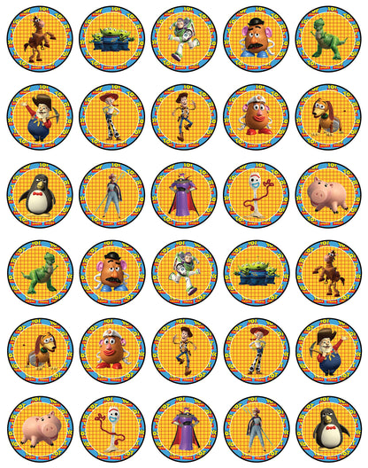 30x Wafer Paper Toy Story Edible Cupcake Topper