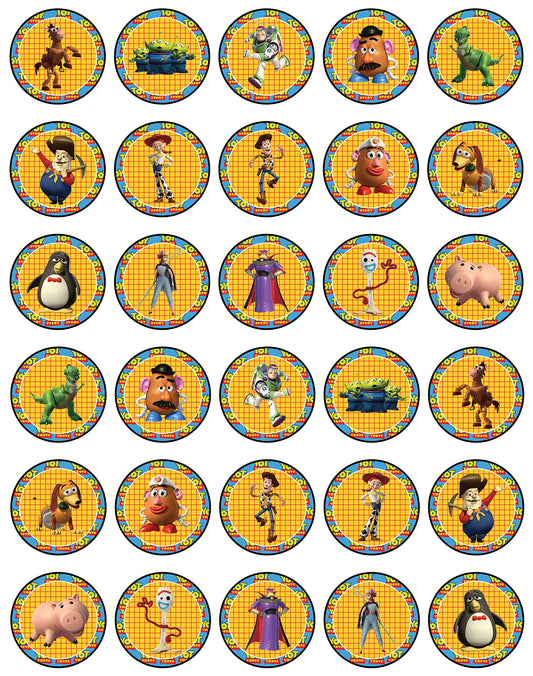 30x Wafer Paper Toy Story Edible Cupcake Topper